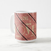 Liebe im Hintergrund Rosa Holz Kaffeetasse (Vorderseite Links)