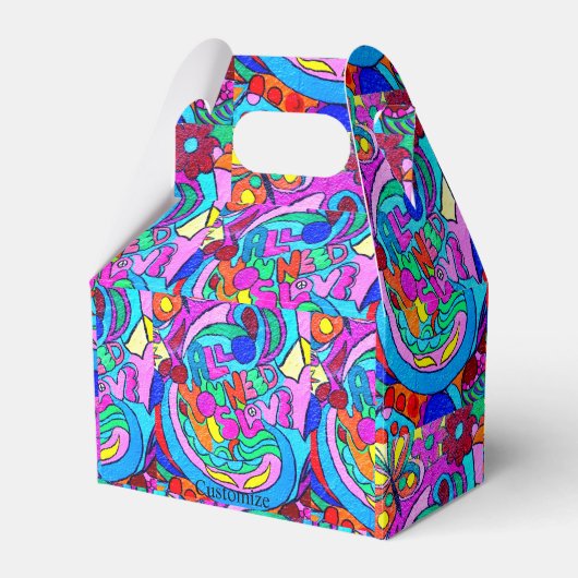 Liebe im Hippie-Stil Geschenkschachtel (Vorderseite)