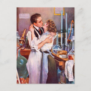 Liebe im Labor Postkarte