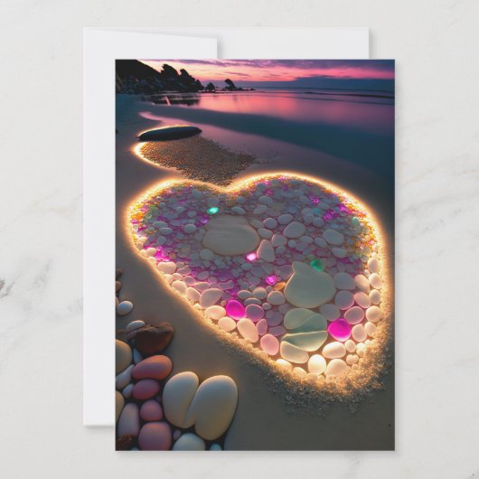 Liebe im Licht und im Schatten: Dreamy Beach Weddi Einladung (Vorderseite)