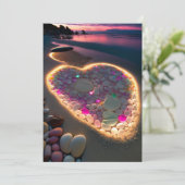 Liebe im Licht und im Schatten: Dreamy Beach Weddi Einladung (Stehend Vorderseite)