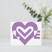 Liebe im Lila Postkarte (Stehend Vorderseite)