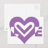 Liebe im Lila Postkarte (Vorne/Hinten)