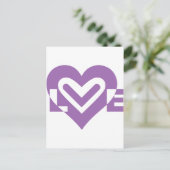 Liebe im Lila Postkarte (Stehend Vorderseite)