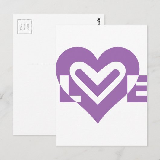 Liebe im Lila Postkarte (Vorne/Hinten)