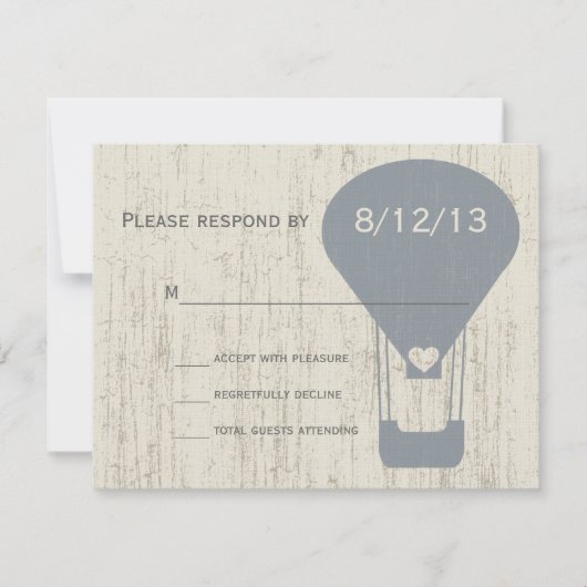 Liebe im Luftballon RSVP Karte (Vorderseite)