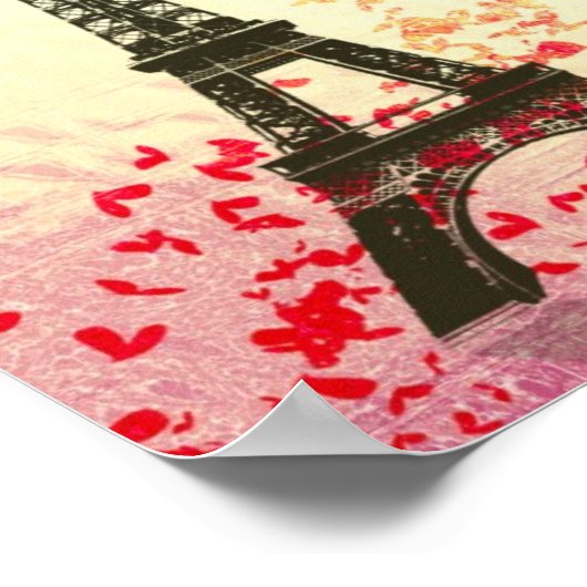 Liebe im Pariser Eiffelturm Poster (Ecke)