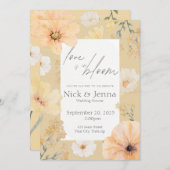 Liebe im Polterabend Bloom Einladung (Vorne/Hinten)