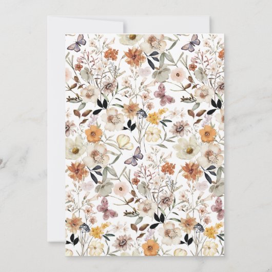 Liebe im Polterabend "Bloom Fall Wildblumen" Einladung (Rückseite)