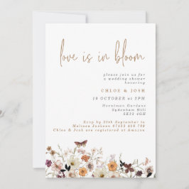 Liebe im Polterabend "Bloom Fall Wildblumen" Einladung