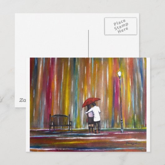 Liebe im Regen Postkarte (Vorne/Hinten)