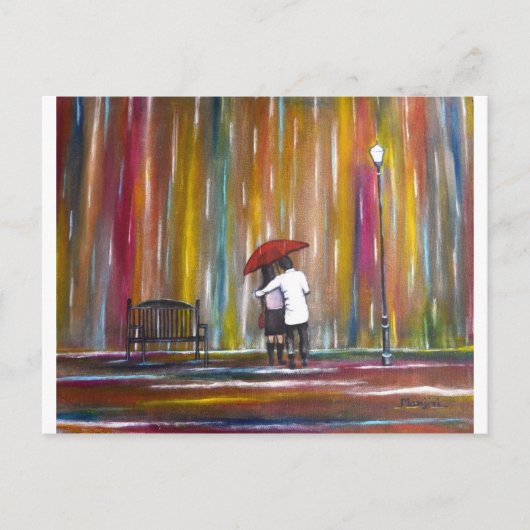 Liebe im Regen Postkarte (Vorderseite)