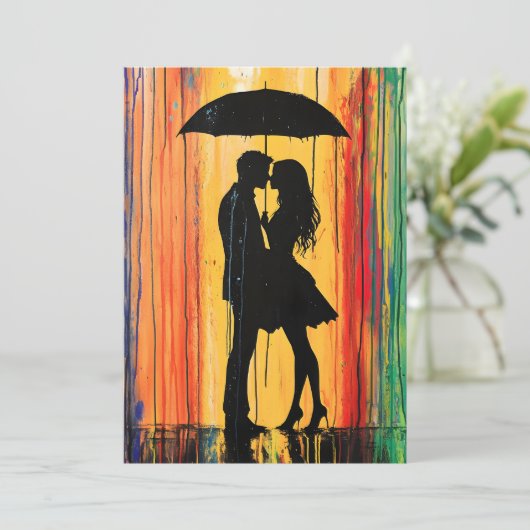 Liebe im Regenbogen Feiertagskarte (Stehend Vorderseite)