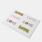 Liebe im Retrostil Türmatte (Schrägansicht)