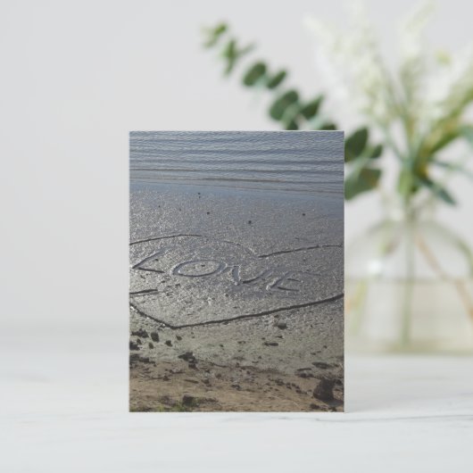 Liebe im Sand Postkarte (Stehend Vorderseite)