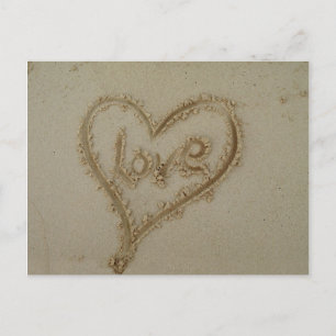 Liebe im Sand Postkarte
