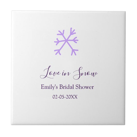 Liebe im Schnee-Junggesellinnenabschied lila Schne Fliese (Vorderseite)
