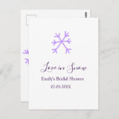 Liebe im Schnee-Junggesellinnenabschied lila Schne Postkarte (Vorne/Hinten)