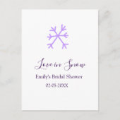 Liebe im Schnee-Junggesellinnenabschied lila Schne Postkarte (Vorderseite)