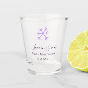 Liebe im Schnee-Junggesellinnenabschied lila Schne Schnapsglas