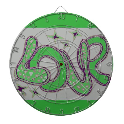 Liebe im Stil der 60er Jahre Dartscheibe (vorne)