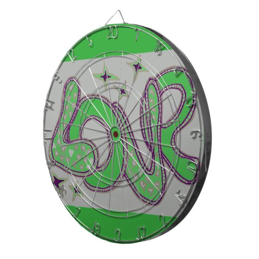 Liebe im Stil der 60er Jahre Dartscheibe (Vorderseite rechts)