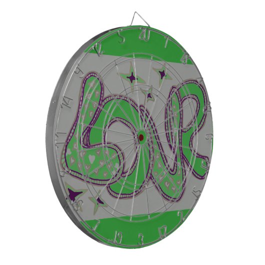 Liebe im Stil der 60er Jahre Dartscheibe (Vorderseite Links)