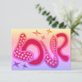 Liebe im Stil der 60er Jahre Karte (Stehend Vorderseite)