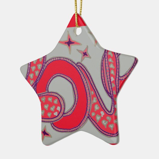 Liebe im Stil der 60er Jahre Keramikornament (Links)