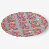 Liebe im Stil der 60er Jahre & Konfetti Pappteller (Schrägansicht)