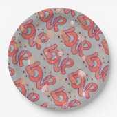 Liebe im Stil der 60er Jahre & Konfetti Pappteller (Vorderseite)