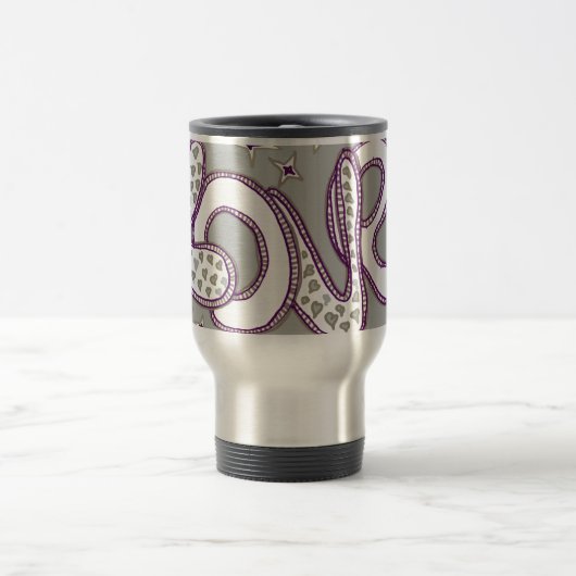 Liebe im Stil der 60er Jahre Reisebecher (Mittel)