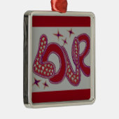 Liebe im Stil der 60er Jahre Silbernes Ornament (Rechts)