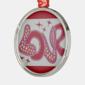 Liebe im Stil der 60er Jahre Silbernes Ornament (Links)