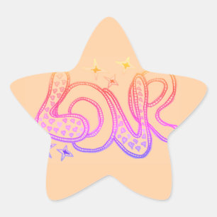 Liebe im Stil der 60er Jahre Stern-Aufkleber