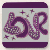 Liebe im Stil der 60er Jahre Untersetzer (Vorderseite)