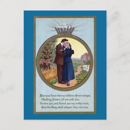 Liebe im Vintagen Romantik Postkarte (Vorderseite)