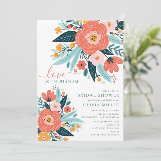 Liebe im Vollblut-Brautdusche Einladung (Stehend Vorderseite)