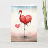 Liebe im vollen Zürichsee Valentine Flamingo Karte (Vorderseite)