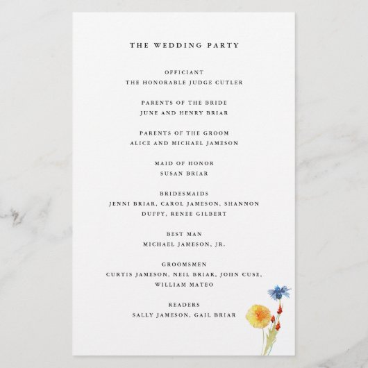 Liebe im Wildblume-Papier-Programm Flyer (Hinten)