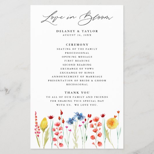 Liebe im Wildblume-Papier-Programm Flyer (Vorne)