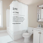 Liebe im Wörterbuchstil: Schwarzweiß Duschvorhang (Beispiel)
