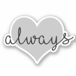 Liebe immer einfaches modernes Design Schwarz-wei Aufkleber