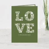 "LIEBE, immer, für immer" Grüne Liebe Karte (Vorderseite)