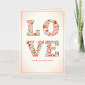 "LIEBE, immer, für immer" Retro-Liebe Karte (Vorderseite)