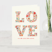 "LIEBE, immer, für immer" Retro-Liebe Karte (Vorderseite)