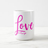 Liebe Immer hellrosa Typografie Niedliches Herz Kaffeetasse (Mittel)
