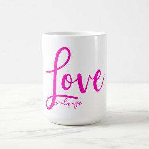 Liebe Immer hellrosa Typografie Niedliches Herz Kaffeetasse