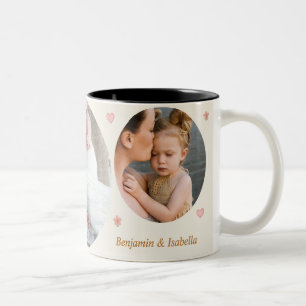 Liebe immer, Mama & Papa – Individuelle 3-Foto-Tas Zweifarbige Tasse