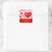 Liebe immer quadratischer aufkleber (Tasche)